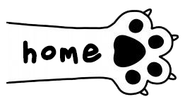 Paw with home text