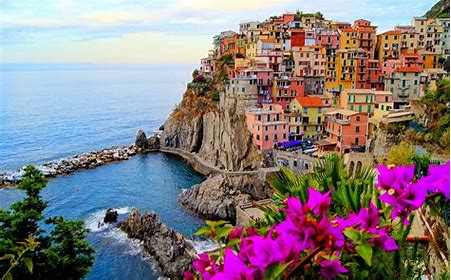 Colorful seaside Italian landscape