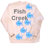 Sweatshirt with Fish Creek text and logo image