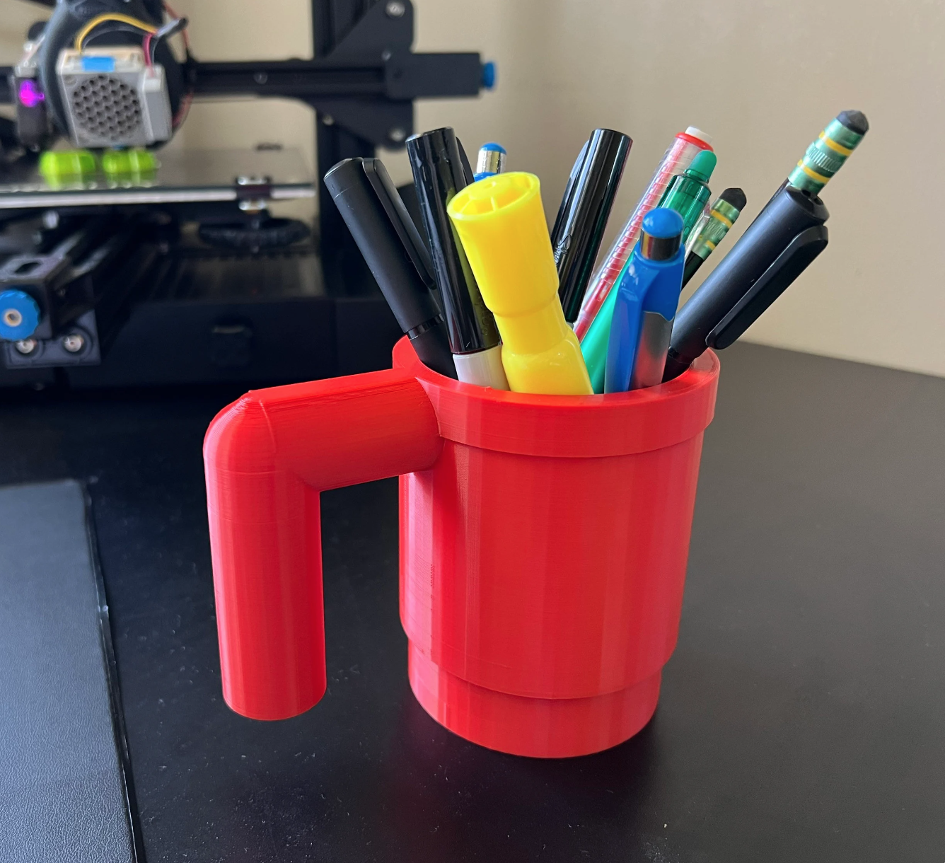 3d printed life-size Lego mug